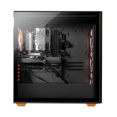 iBUYPOWER Scale Orange Gaming PC Desktop Computer (AMD Ryzen 5 7600 CPU, NVIDIA GeForce RTX 4060 Ti 8GB GPU, 16GB DDR5 Non-RGB 5200MHz RAM (16x1), 1TB NVMe SSD, WiFi Ready, Windows 11 Home)-SCA5N46T01