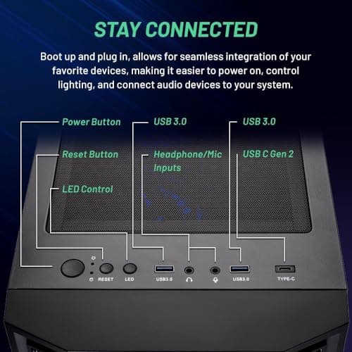 Skytech Shadow Gaming PC Desktop, Ryzen 7 7700 3.8 GHz (5.3GHz Turbo Boost), NVIDIA RTX 4060 8GB GDDR6, 1TB SSD, 16GB DDR5 RAM 5200, 650W Gold PSU, Wi-Fi, Win 11 Home