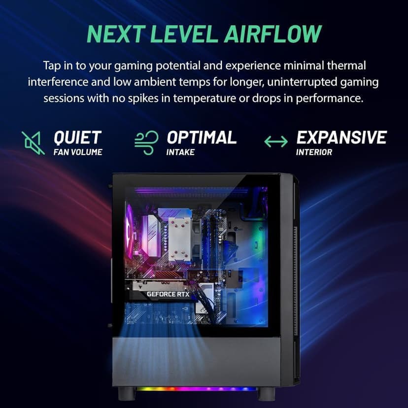 Skytech Shadow Gaming PC Desktop, Ryzen 7 7700 3.8 GHz (5.3GHz Turbo Boost), NVIDIA RTX 4060 8GB GDDR6, 1TB SSD, 16GB DDR5 RAM 5200, 650W Gold PSU, Wi-Fi, Win 11 Home