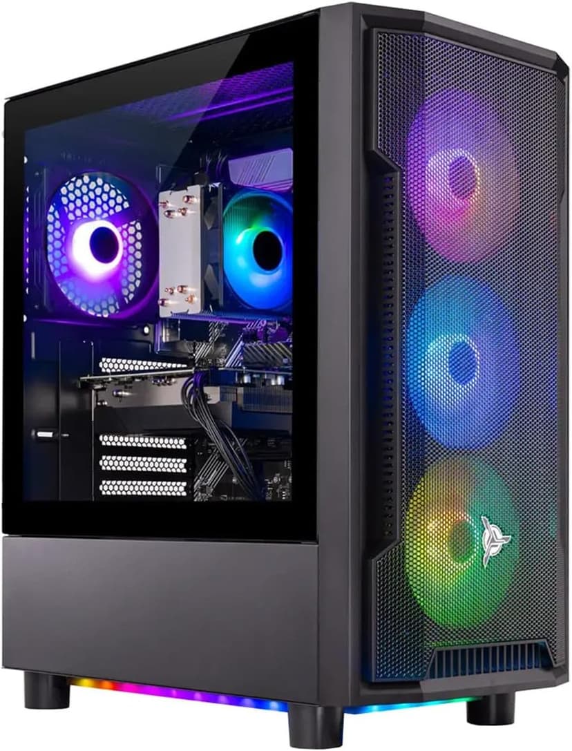 Skytech Shadow Gaming PC Desktop, Ryzen 7 7700 3.8 GHz (5.3GHz Turbo Boost), NVIDIA RTX 4060 8GB GDDR6, 1TB SSD, 16GB DDR5 RAM 5200, 650W Gold PSU, Wi-Fi, Win 11 Home