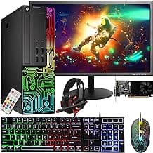 Dell Gaming OptiPlex Desktop RGB Computer PC, Intel Core i7, GeForce GT 1030 2GB GDDR5, 16GB RAM, 512GB SSD, 24 Inch HDMI Monitor, Keyboard Mouse and Headset, WiFi, Windows 10 Pro (Renewed)