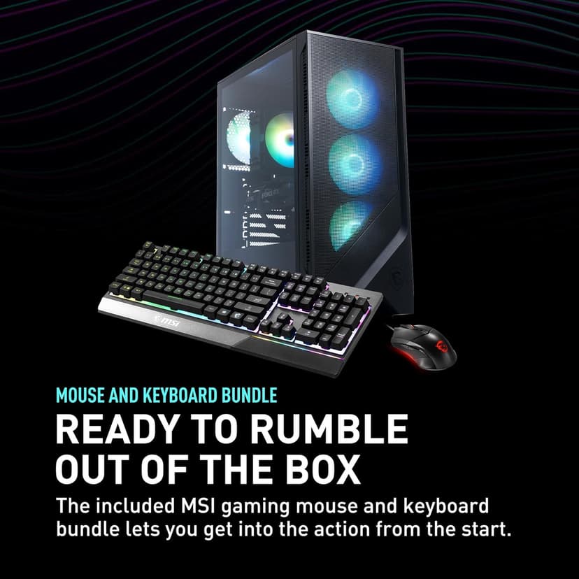 MSI Codex R2 Gaming Desktop: Intel Core i5-14400F, Geforce RTX 4060 Ti, 16GB DDR5, 1TB m.2 NVMe SSD, 80+ Gold PSU, WiFi, Keyboard & Mouse, DIY Friendly, Windows 11 Home: A14NUD5-213US